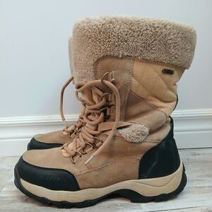 Woods Whistler Women’s Waterproof Insulated Winter Boots Size 10 Tan Sherpa